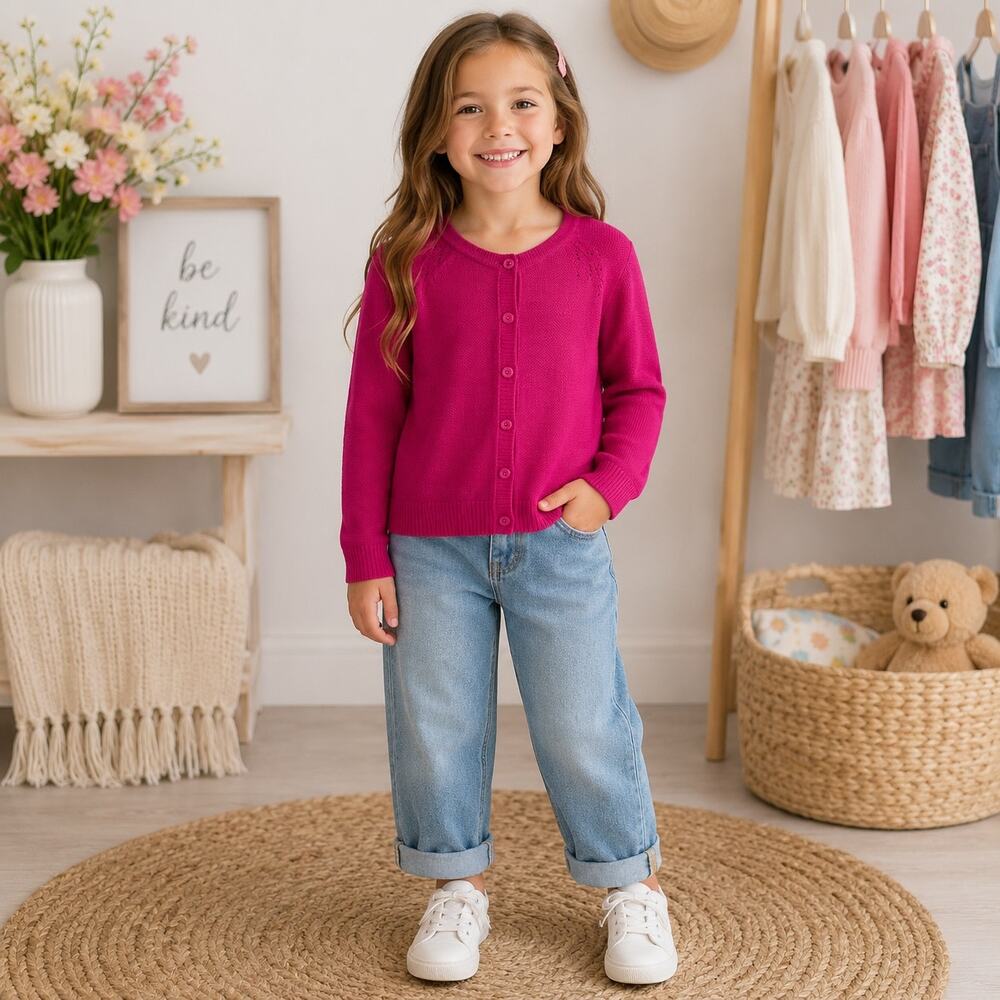 Hanna Andersson Pink Button Front Cardigan 12